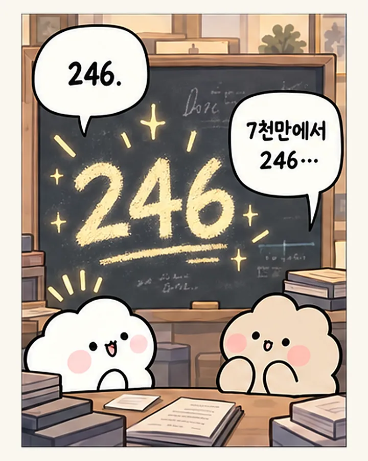 오리: 246. / 친구: 7천만에서 246…